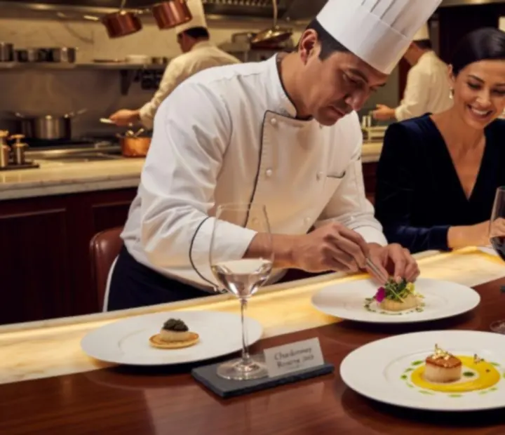 Intimate chef's table experience at Melzari with multiple courses served